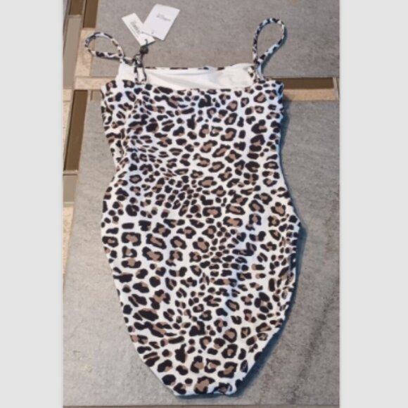 NWT $204 S /6 Leopard Print Vitamin A Swim  JENNA Savanna Bodysuit One Piece - Picture 6 of 9
